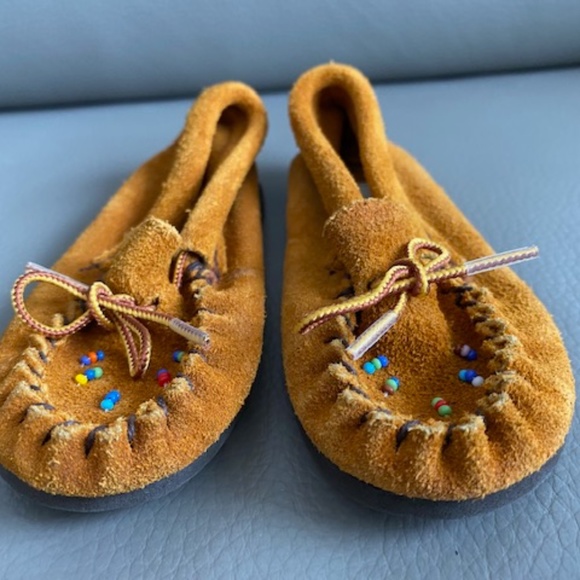 Hiawatha by Bastien toddler children kids moccasins 6 copper brown suede - Picture 2 of 14